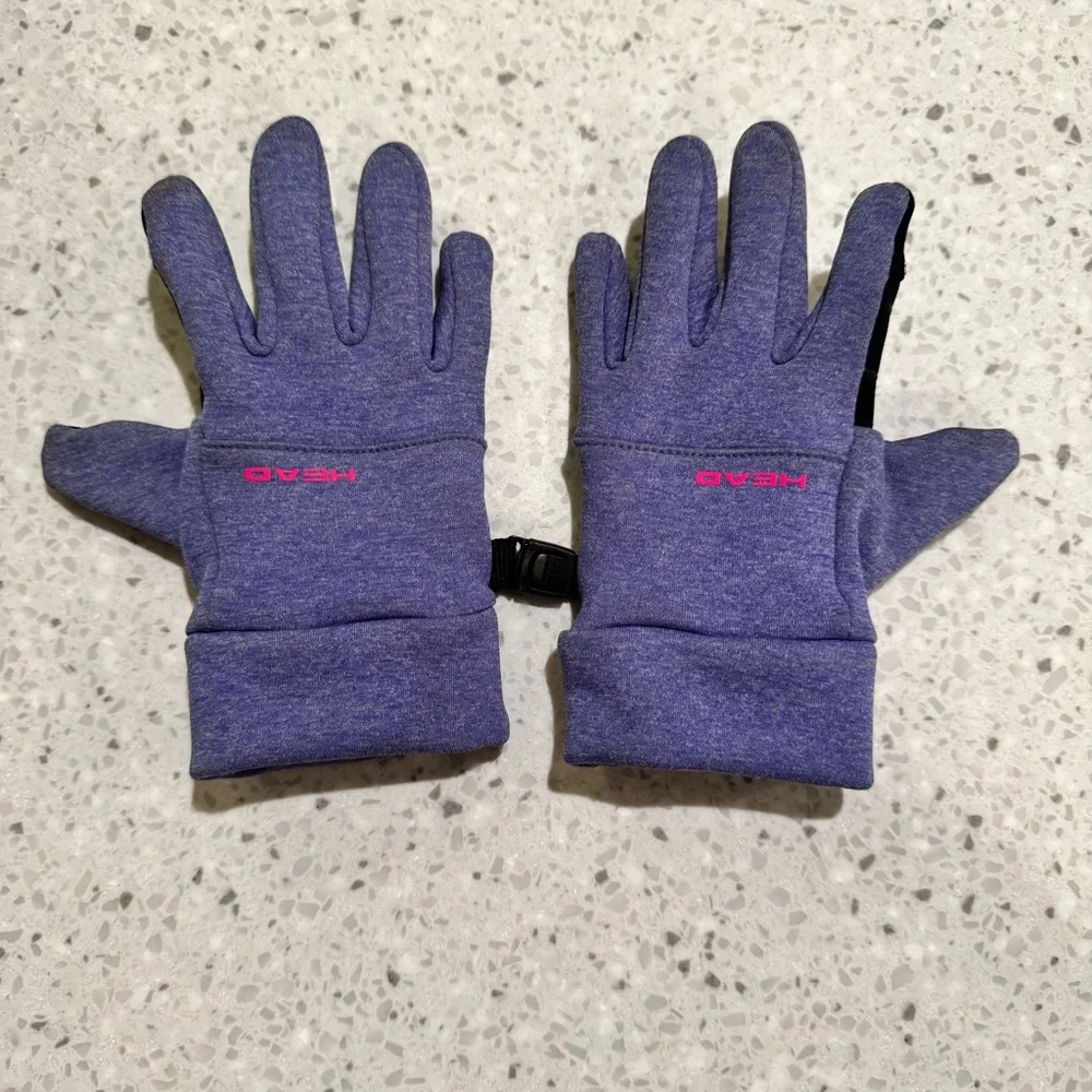 Head Purple Gloves with Pink Accents